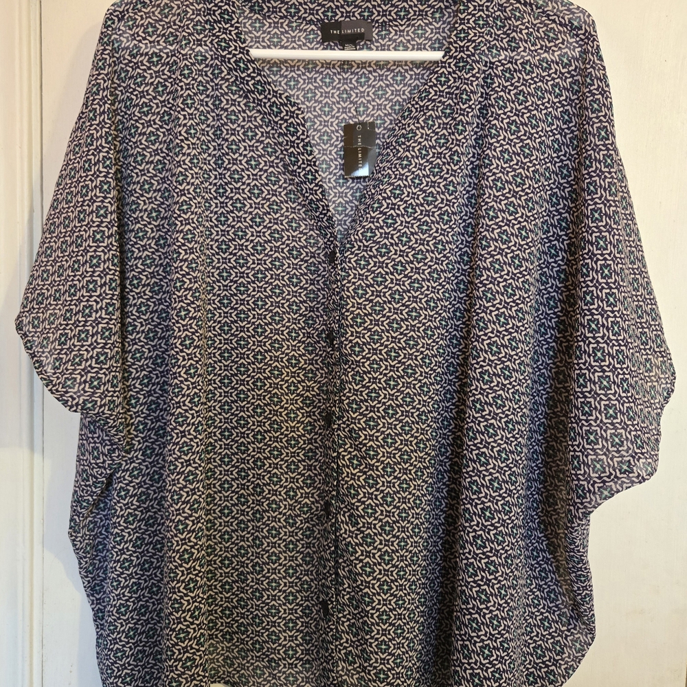 The Limited Women's Blue Patterned Top Size M/L